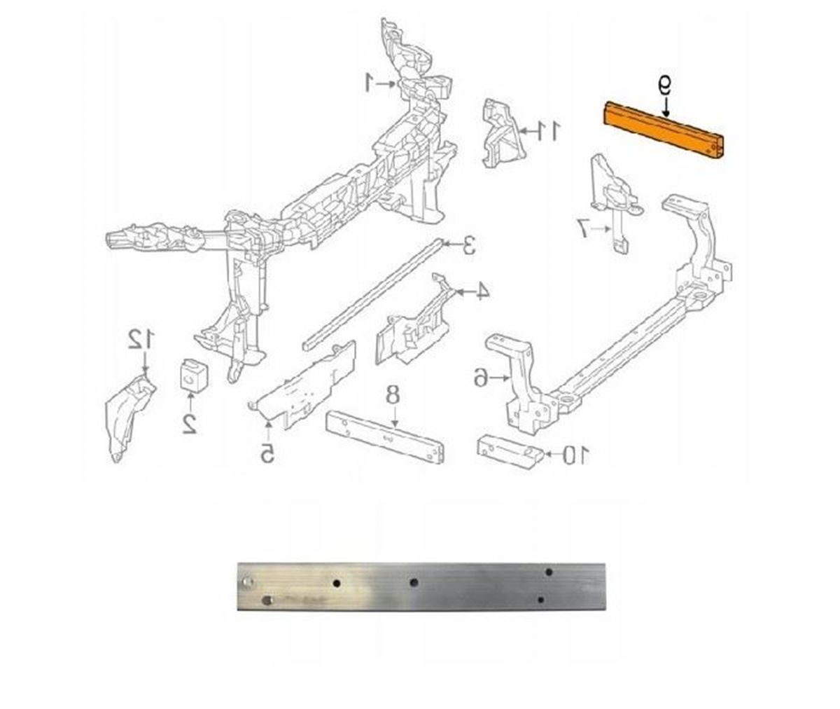 ÖN PANEL BRAKETİ ( ALÜMİNYUM ) SOL W246/W176 2013- resmi