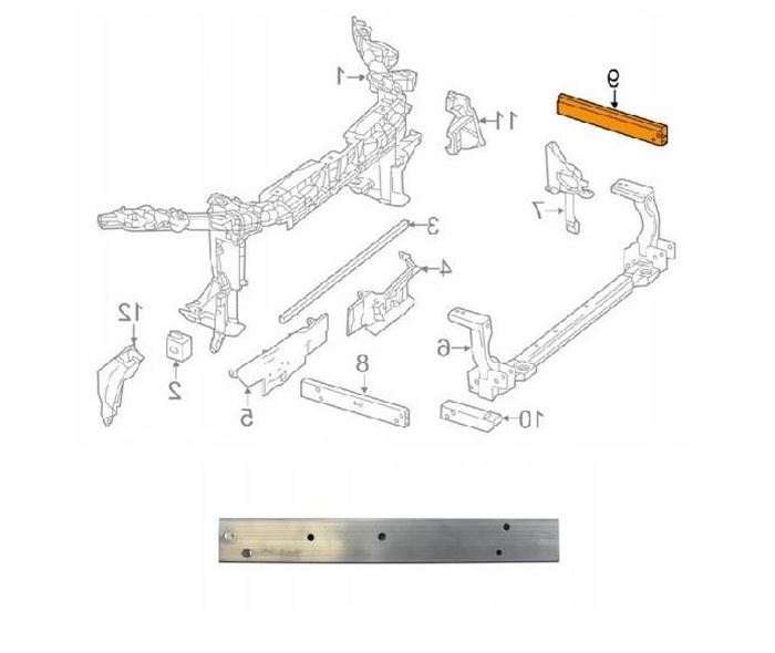 ÖN PANEL BRAKETİ ( ALÜMİNYUM ) SOL W246/W176 2013- resmi