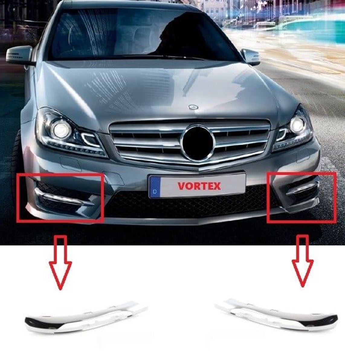 SİS FAR KAPAK NİKELAJI SAĞ ( AMG ) W204 2011- resmi