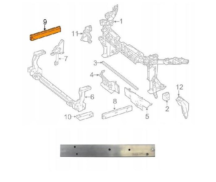 ÖN PANEL BRAKETİ ( ALÜMİNYUM ) SAĞ W246/W176 2013- resmi