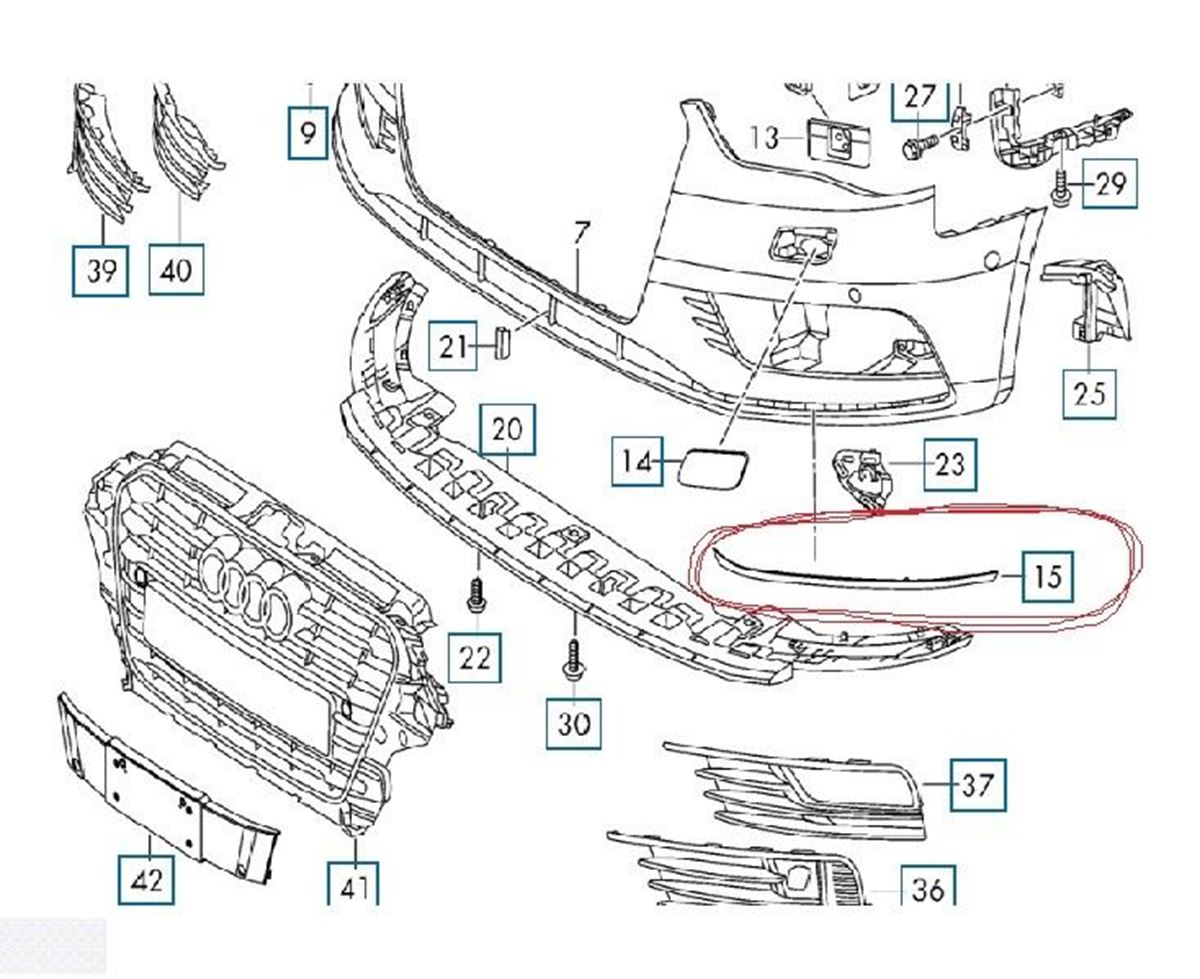 ÖN TAMPON KAŞI SAĞ ( SEDAN ) A3 2013- resmi