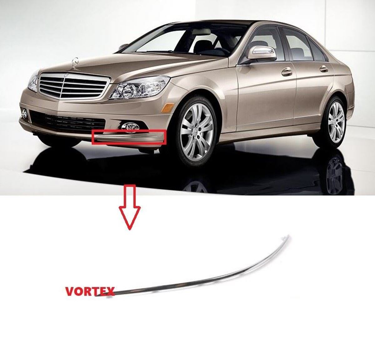 ÖN TAMPON NİKELAJI SOL W204 2007- resmi