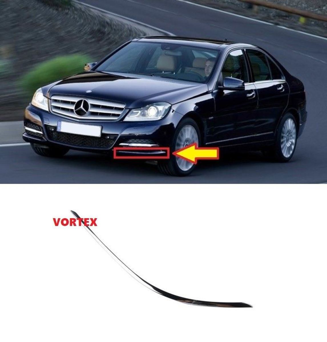 ÖN TAMPON NİKELAJI SOL W204 2011- resmi