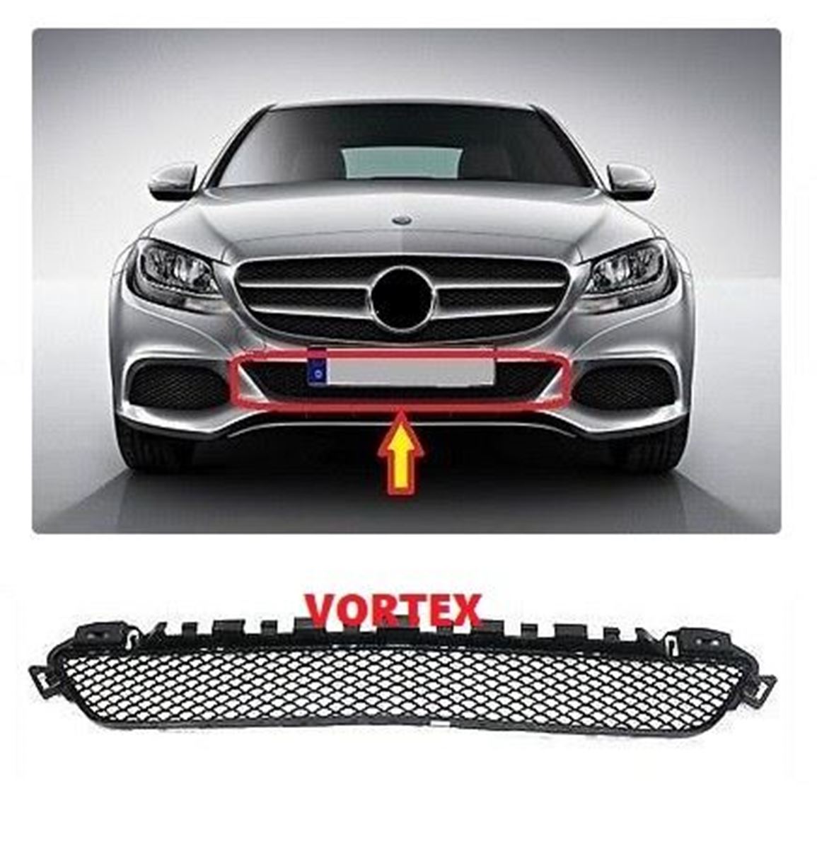 ÖN TAMPON ORTA IZGARA (AVANGARDE-DARKGRİ) W205 14- resmi